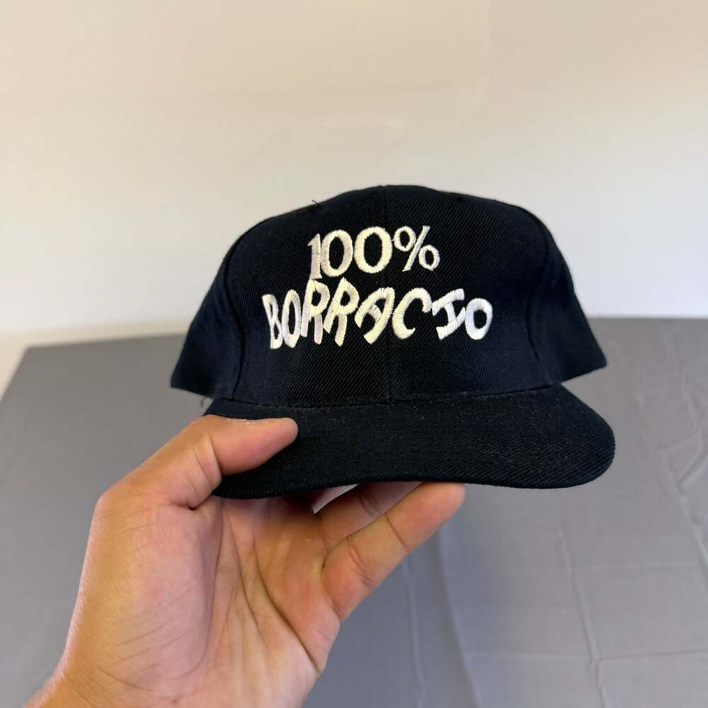 Vintage 100% Borracho Embroidered Black Snapback Hat